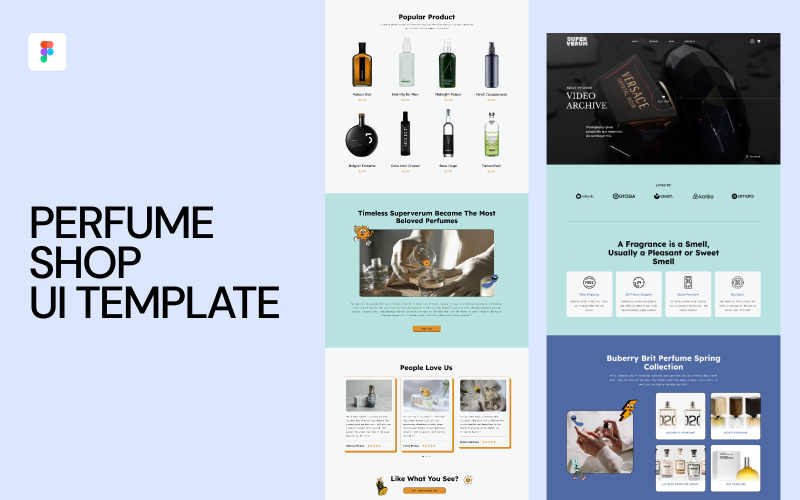 Figma Шаблон пользовательского интерфейса парфюмерного магазина