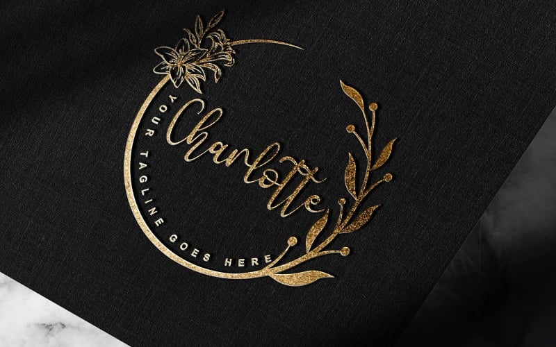 Modern El Yazısı İmza Veya Fotoğraf Charlotte logosu Tasarım-Marka Kimliği