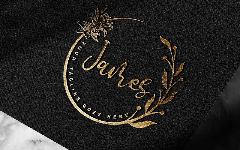 Nowoczesny podpis odręczny lub fotografia Logo James Design-Brand Identity