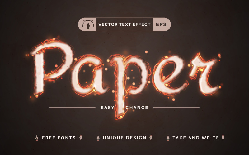 Papier brûlé - Effet de texte modifiable, style de police