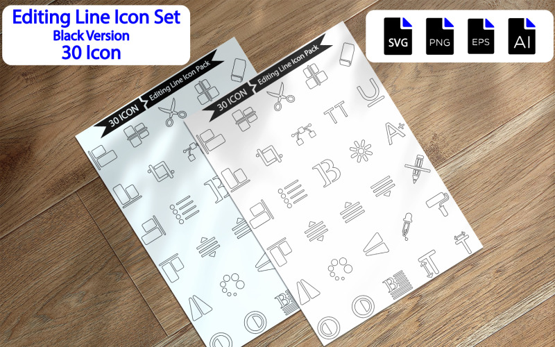 Premium-Bearbeitungszeilen-Icon-Pack