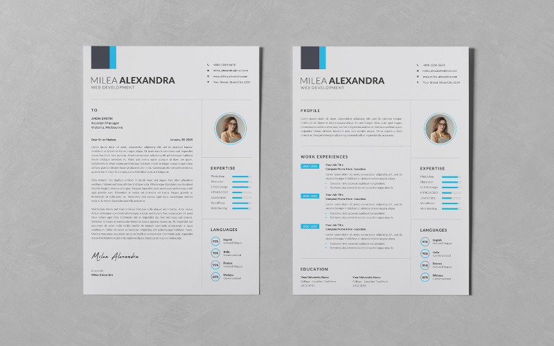 Resume/CV PSD Design Templates Vol 99