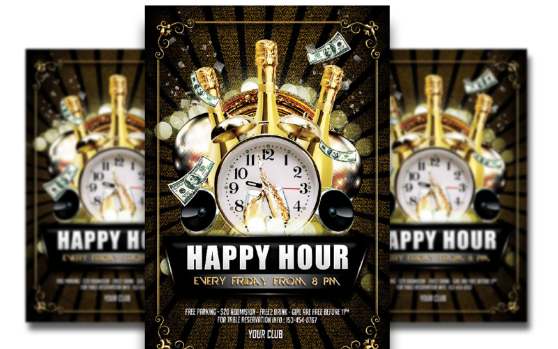 Šablona letáku Happy Hour #3