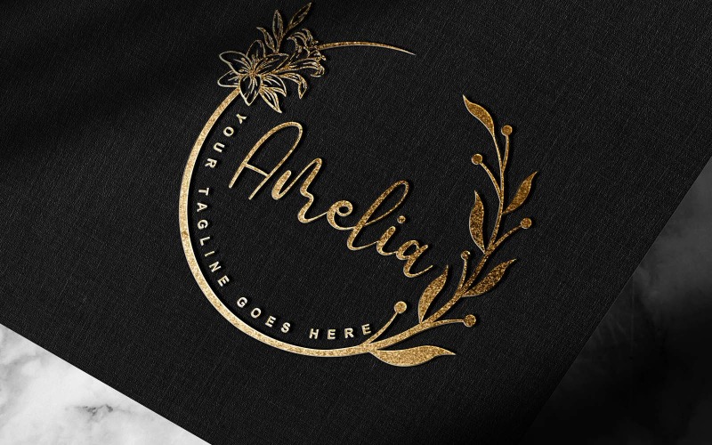 Assinatura Manuscrita ou Fotografia Moderna Amelia logo Design-Identidade da Marca