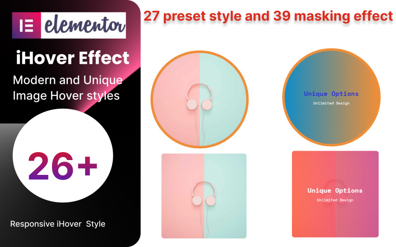 Complemento de WordPress con efecto Ihover para Elementor