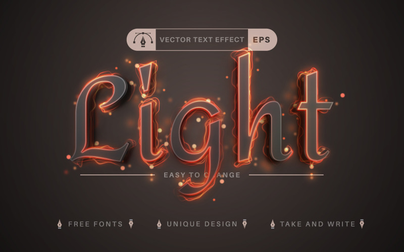 Feuerlicht - Bearbeitbarer Texteffekt, Schriftstil