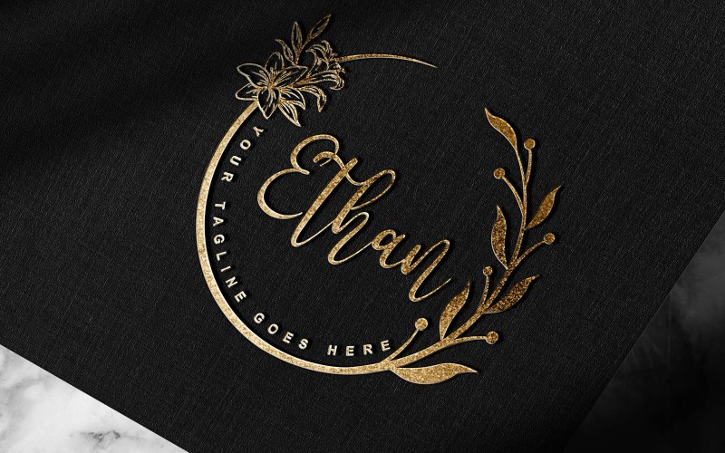 Firma manuscrita moderna o fotografía Ethan logo Diseño-Identidad de marca