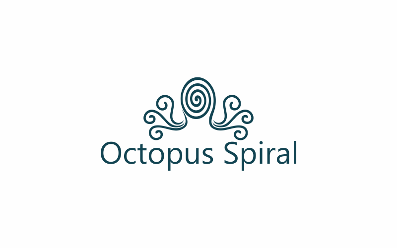 Modèle de logo en spirale de poulpe