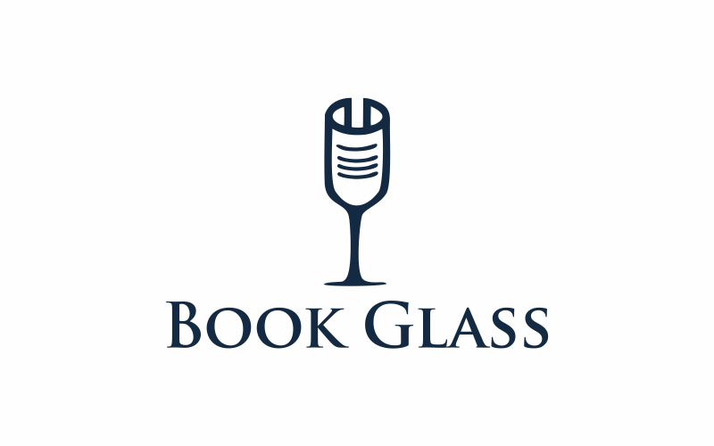 Modelo de Logotipo de Óculos de Livro Abstrato