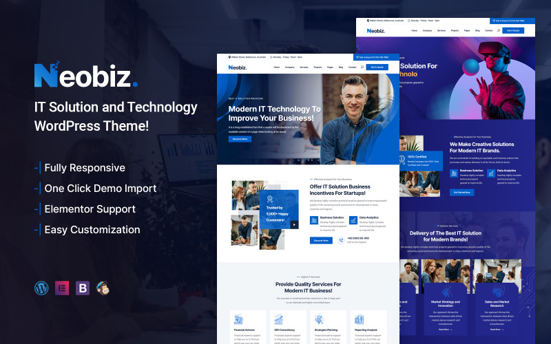 Neobiz - Tema WordPress per soluzioni e tecnologie IT