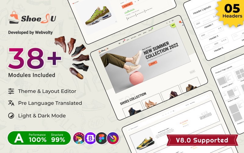 Shoesu Mega World–Ayakkabı Spor–Ayakkabı PrestaShop 8.0 Süper Mağaza