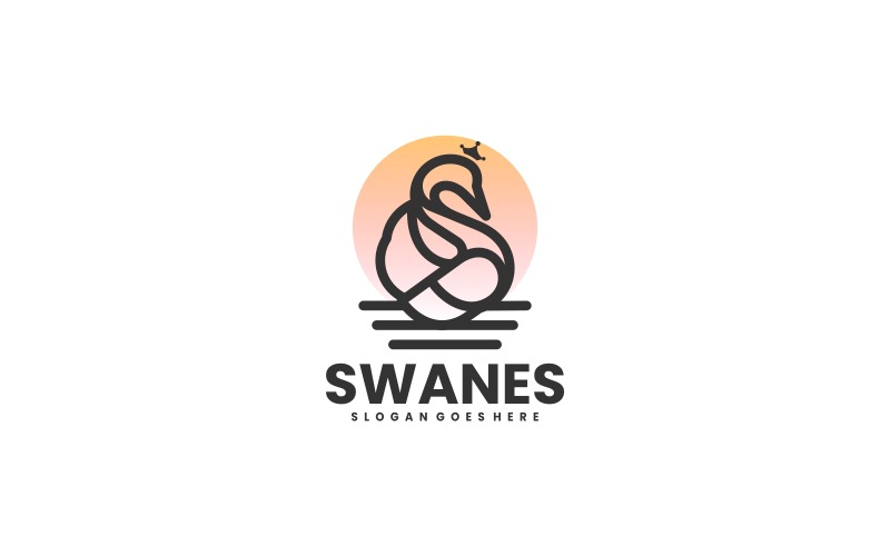 Swan Line Art Logo-stijl 1