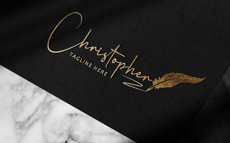 Új modern kézírásos aláírás vagy fénykép Christopher logó Design-brand Identity