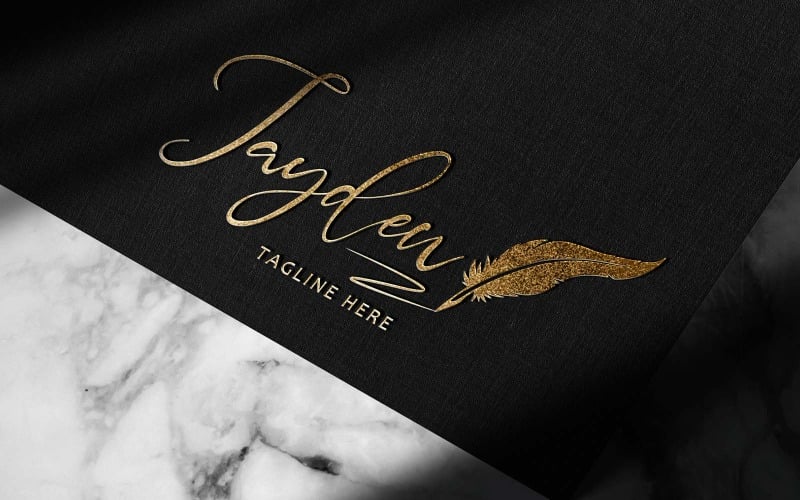 新的现代手写签名或摄影杰登标志设计-品牌标识
