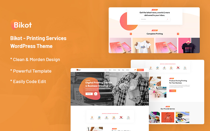 Bikot - Thème WordPress pour les services d'impression