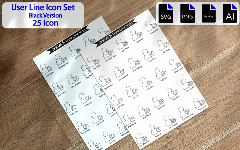 Premium gebruikerslijn Icon Pack
