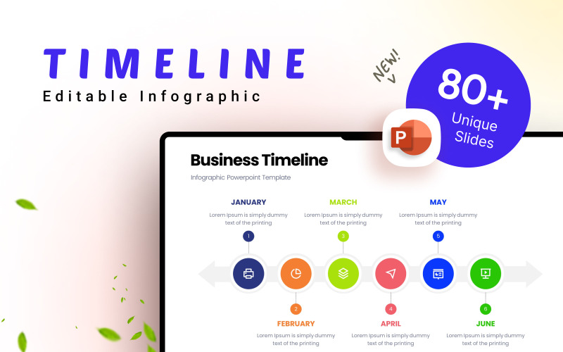 Шаблон бизнес-инфографики Timeline