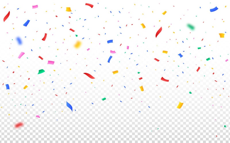 Party Confetti and Ribbon Falling Vector - TemplateMonster