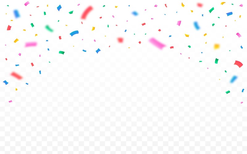 Design de fundo de confete colorido caindo