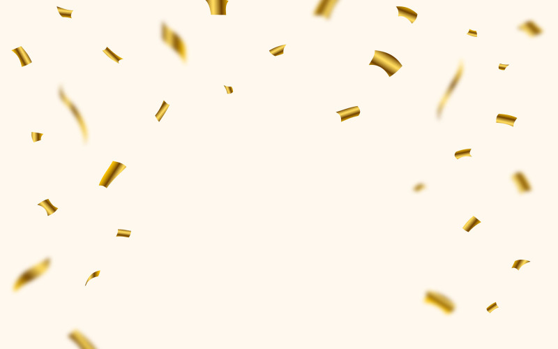 Gouden Confetti en Lint Illustratie