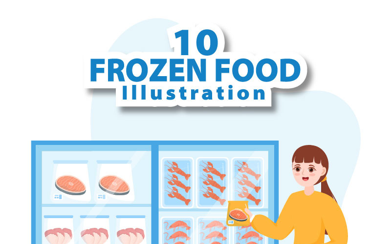 10 Illustration av fryst mataffär