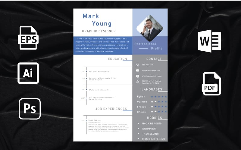 Creative Editable Resume Template - Шаблон резюме