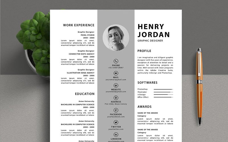 Curriculum minimalista / Modello di CV 3
