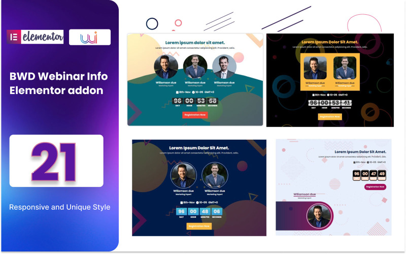 Informações do webinar WordPress Plugin para Elementor