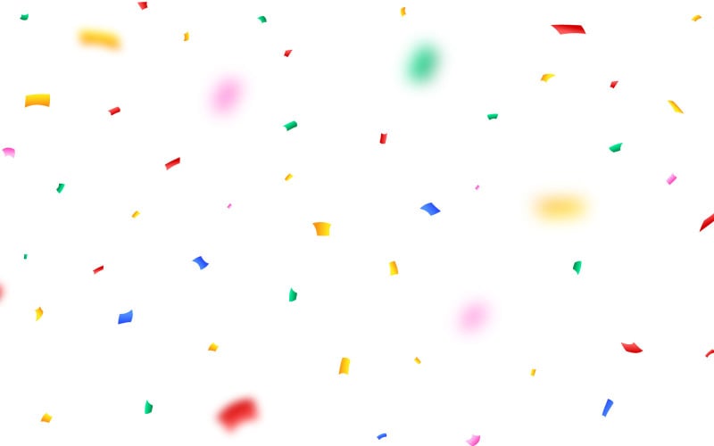 Multicolor Confetti Falling Vector Template - TemplateMonster
