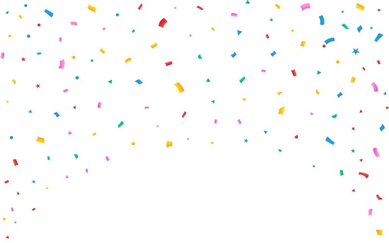 Vecteur de cadre de fête de confettis multicolores