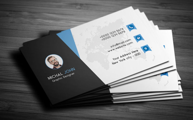 Modern Corporate Business Card Template 02 - TemplateMonster