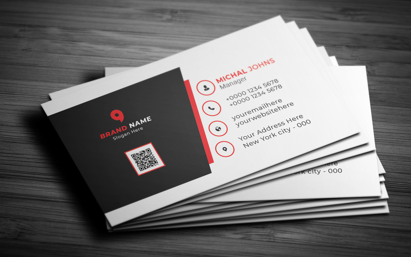 Red Corporate Business Card #293728 - TemplateMonster