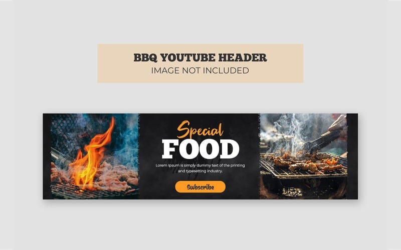 Encabezado de portada de YouTube de comida barbacoa