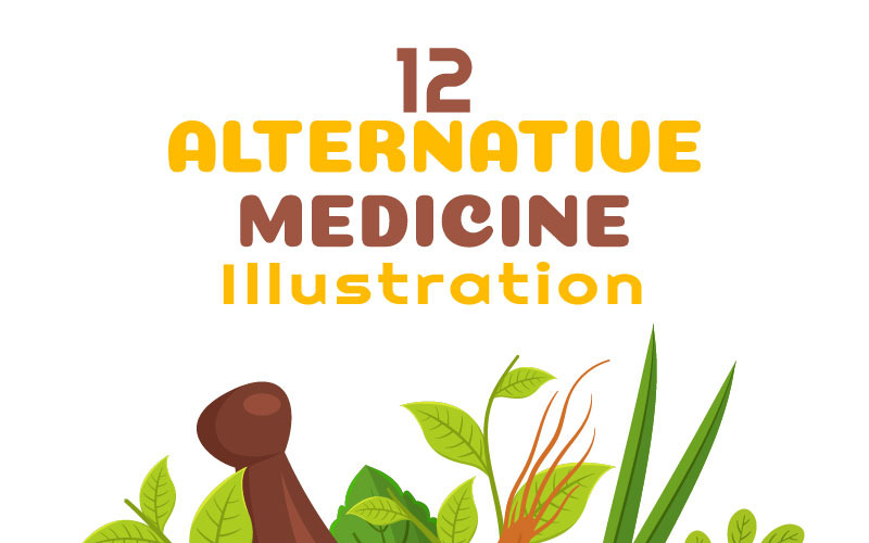12 Illustration av alternativ medicin eller örtkur