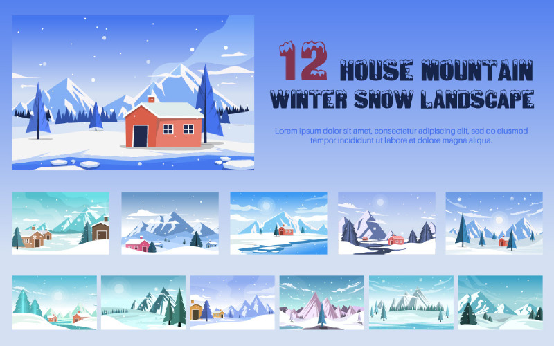 12 maison montagne hiver neige paysage