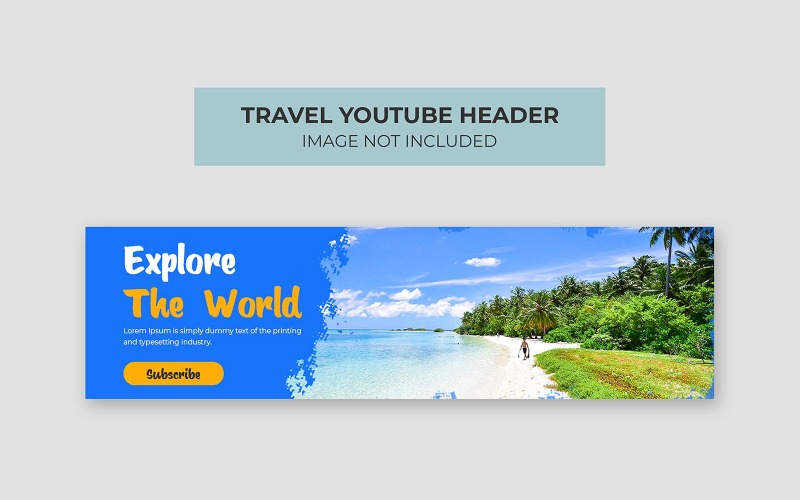 Projekt nagłówka okładki YouTube na wycieczkę po podróży