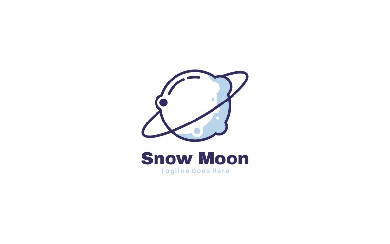 Style de logo simple lune de neige