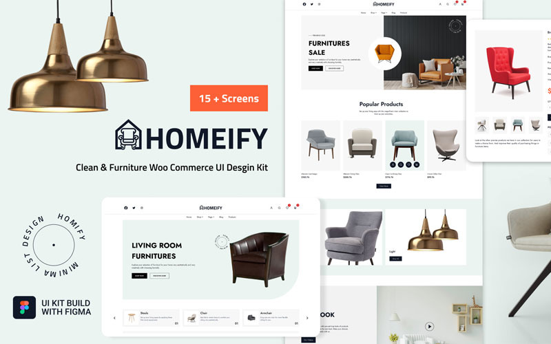 Homeify - набір інтерфейсу користувача для магазину меблів | Фігма