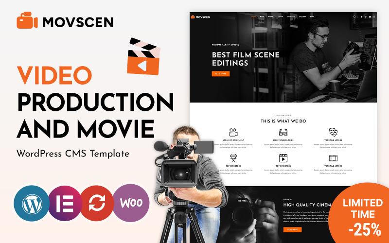 Movscen – Filmstúdiók és filmesek WordPress téma