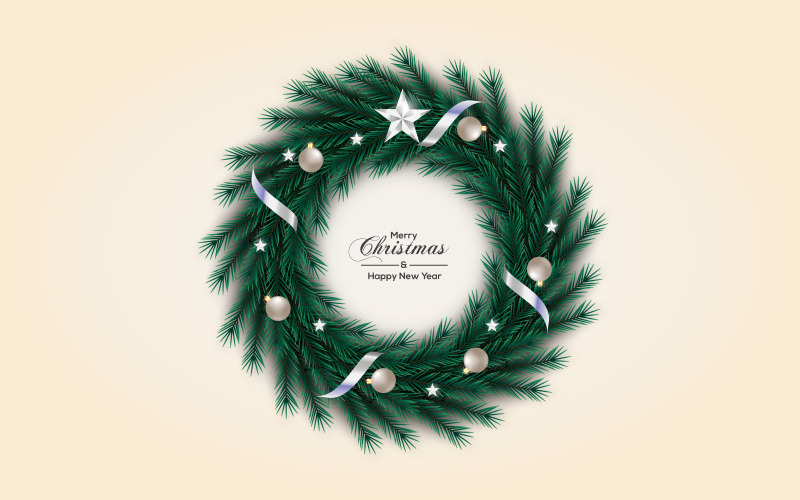 Christmas wreath vektor dekoration set jul text för jul gratulationskort