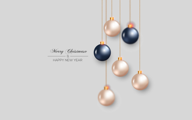 Coleção de conceito decorativo de bolas de natal feliz