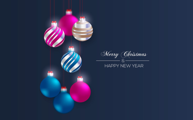 Conception De Vecteur De Boules De Noël. Boule de Noël réaliste 3d colorée avec impression et motifs de Noël