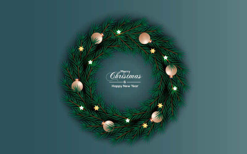 Conjunto de decoração de vetores de guirlanda de feliz Natal Texto de feliz Natal para cartão de saudação de Natal