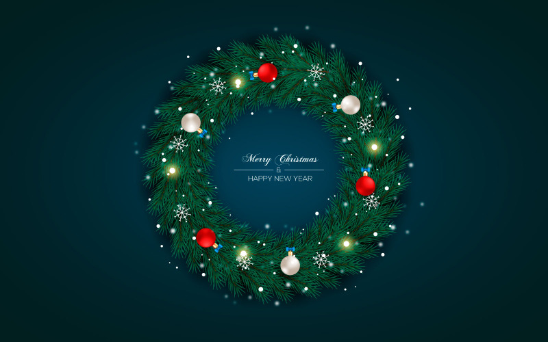 Decorazione ghirlanda di Natale con palla di Natale Ramo di pino
