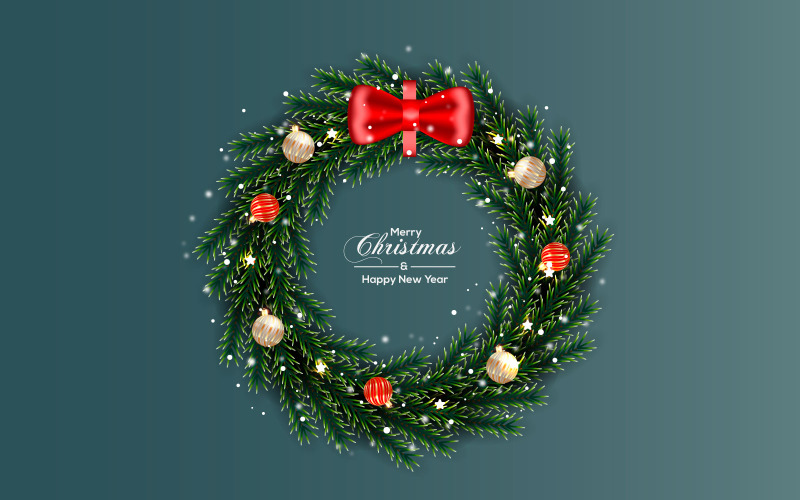 Guirnalda Navidad Vector Decoración Conjunto Tarjeta Felicitación Navidad