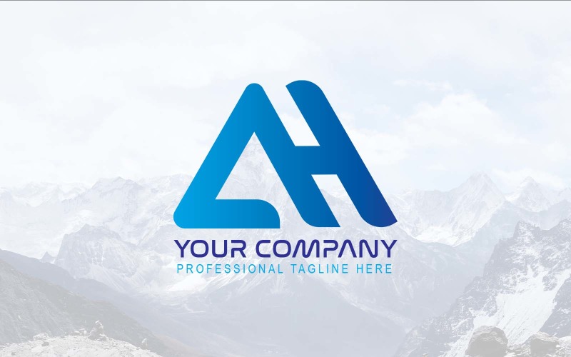 Identidad de marca de diseño de logotipo de letra AH profesional y moderna