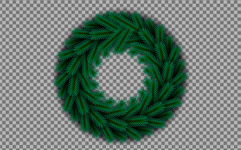 Kerstkrans Decoratie Met Dennentak Kerstbal En Lege Achtergrond