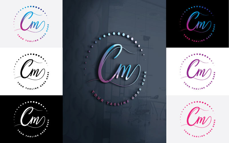 Photography CM Letter Logo Design für Ihre Studio-Markenidentität