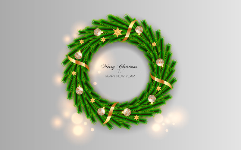圣诞花环装饰与绿松树枝