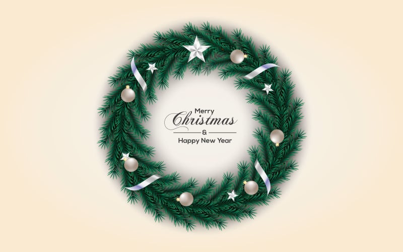 Vánoční věnec vektorové dekorace vánoční text pro vánoční přání